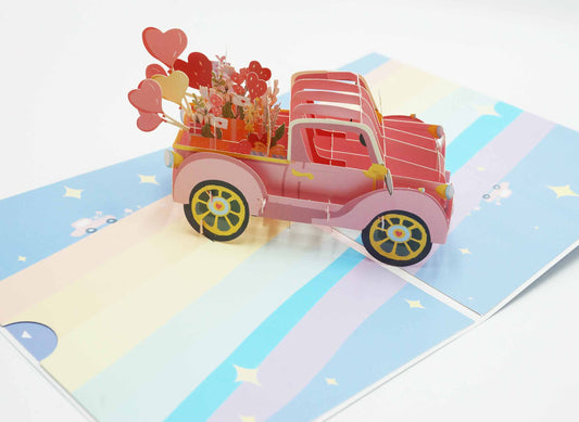 Car 3D Card, For Mom, Valentine's Day, Birthday, All Occasion