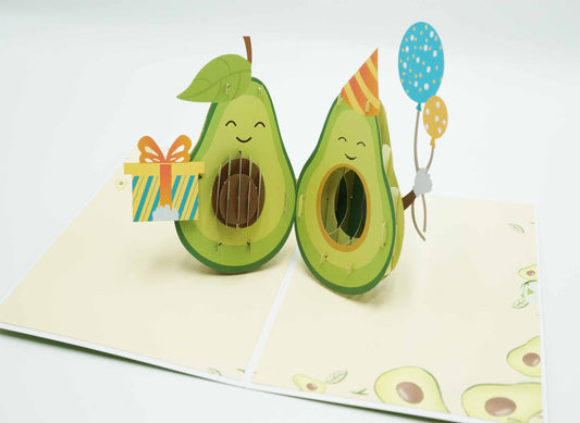 Avocado Birthday Cake Pop Up Card