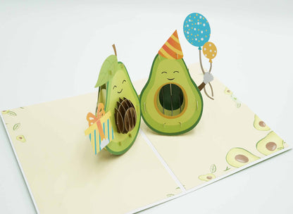 Avocado Birthday Cake Pop Up Card
