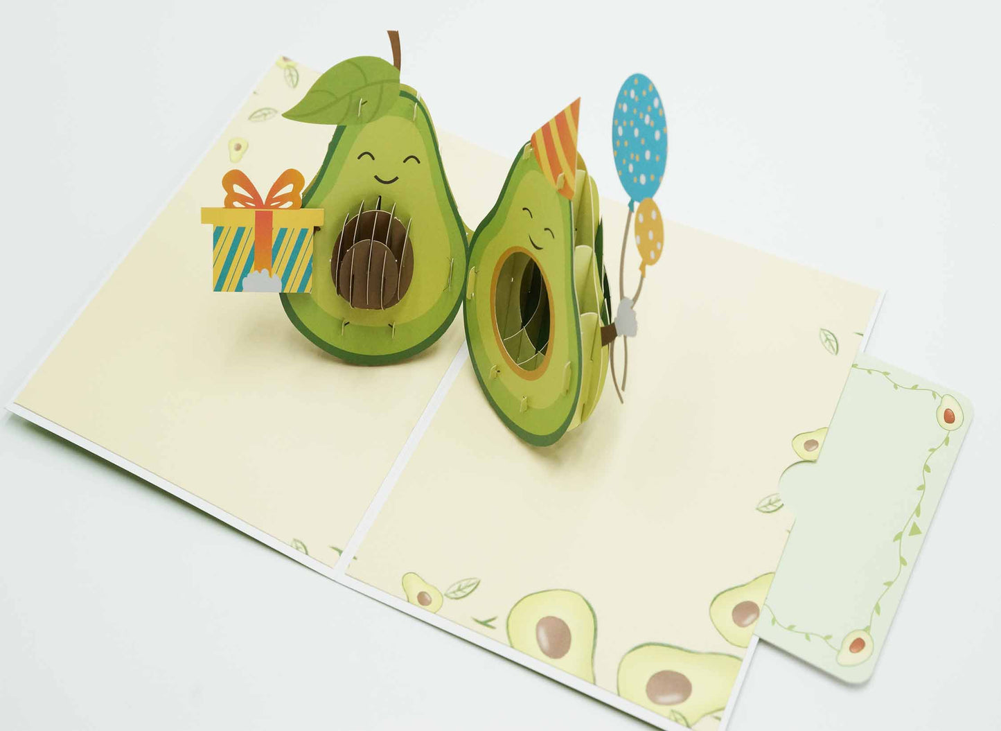 Avocado Birthday Cake Pop Up Card