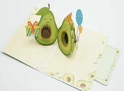 Avocado Birthday Cake Pop Up Card