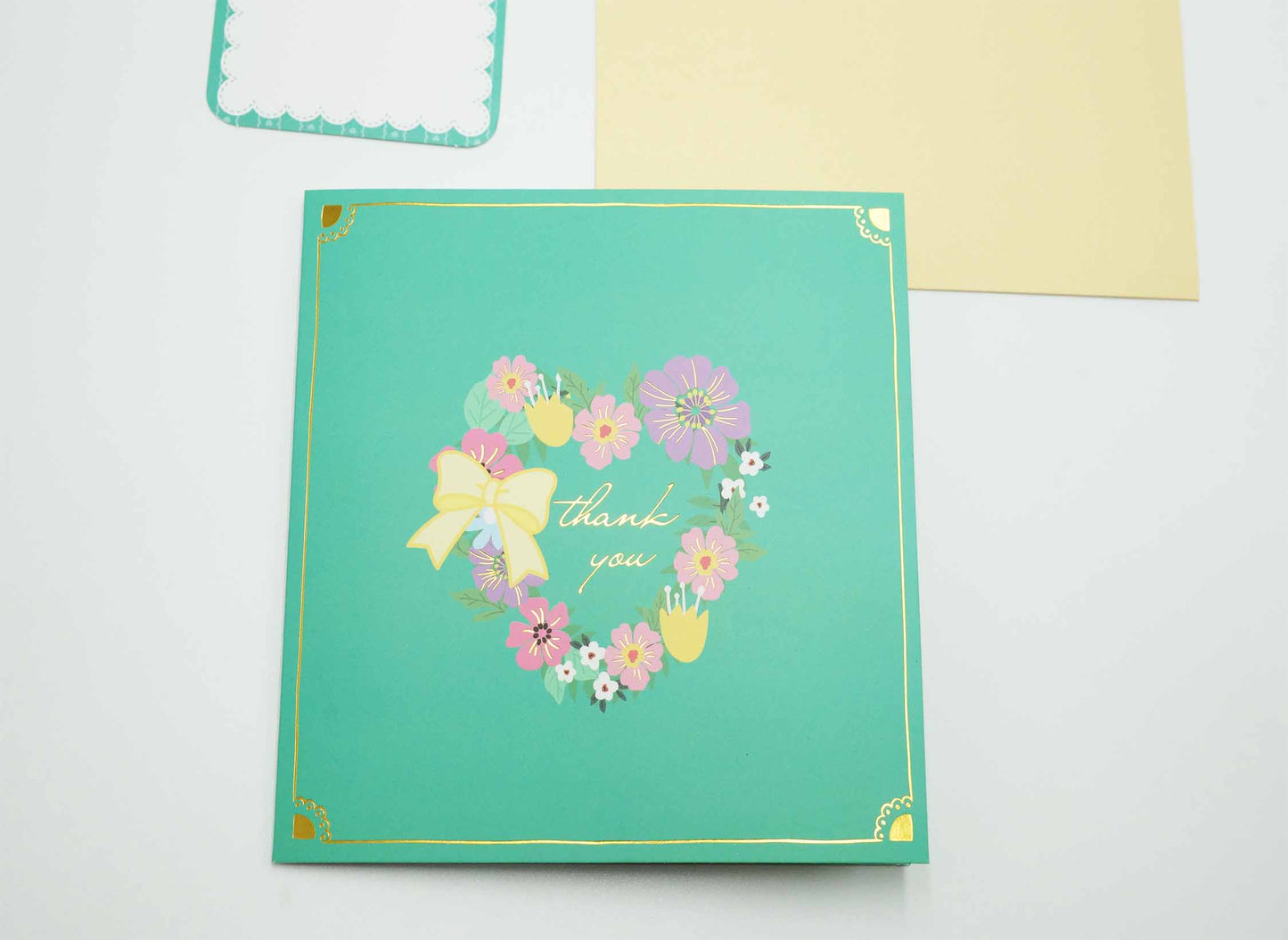 3D Flower Garland Thank You Pop Up Card