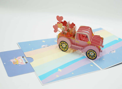 Car 3D Card, For Mom, Valentine's Day, Birthday, All Occasion