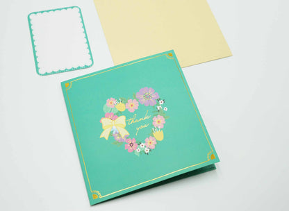 3D Flower Garland Thank You Pop Up Card