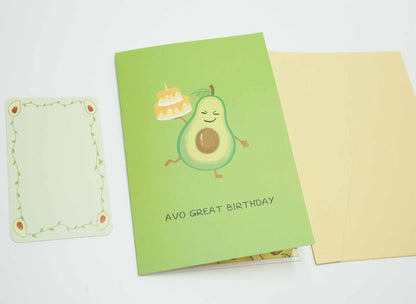 Avocado Birthday Cake Pop Up Card