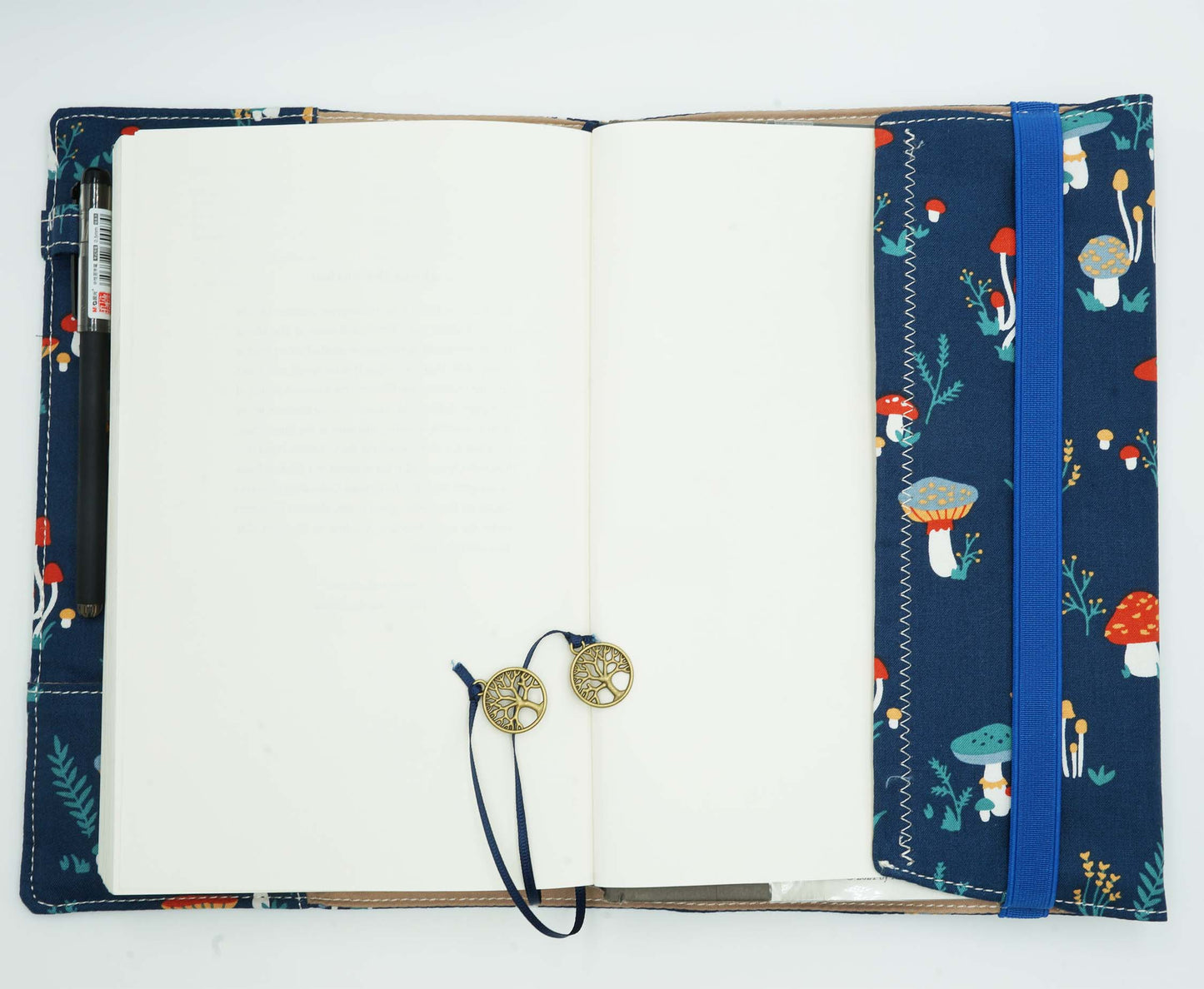Mushroom Village Fabric Book Cover