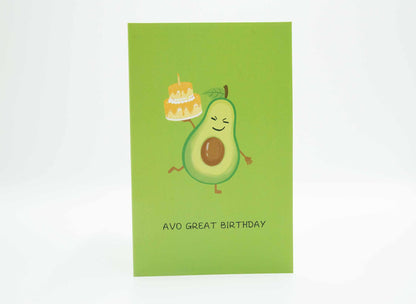 Avocado Birthday Cake Pop Up Card