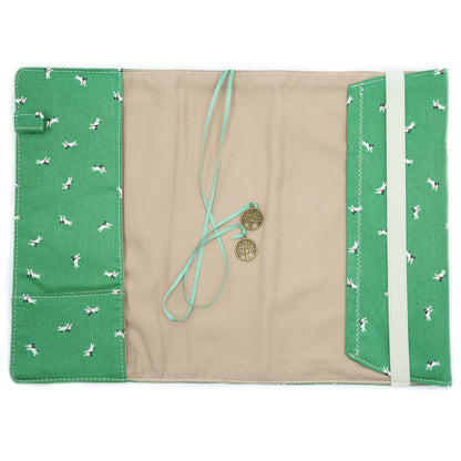 Happy Dog Fabric Book Cover