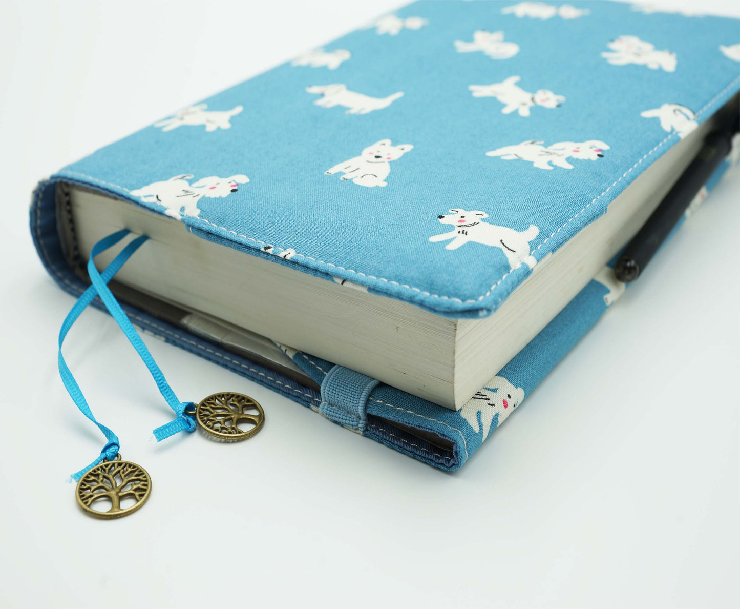 Shy Dog Fabric Book Cover