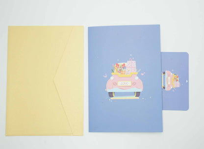 Car 3D Card, For Mom, Valentine's Day, Birthday, All Occasion