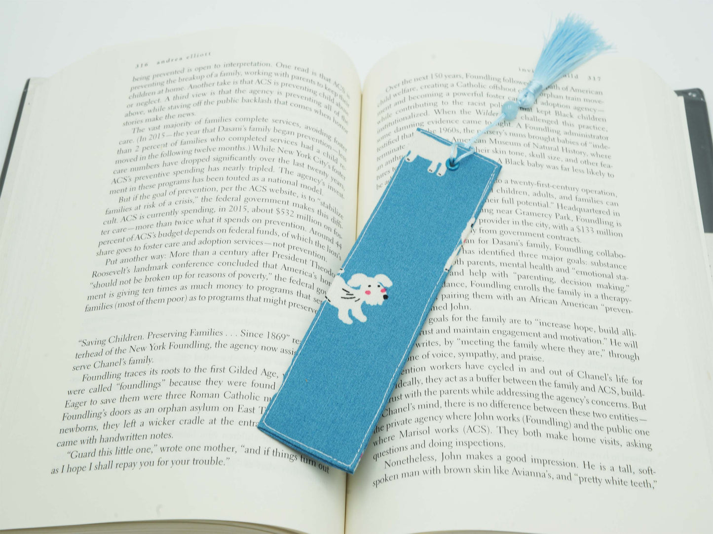 Happy Dog Fabric Bookmark