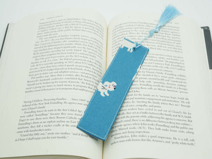 Happy Dog Fabric Bookmark