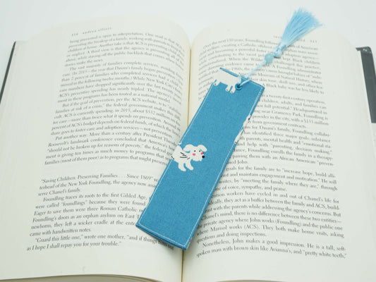 Happy Dog Fabric Bookmark