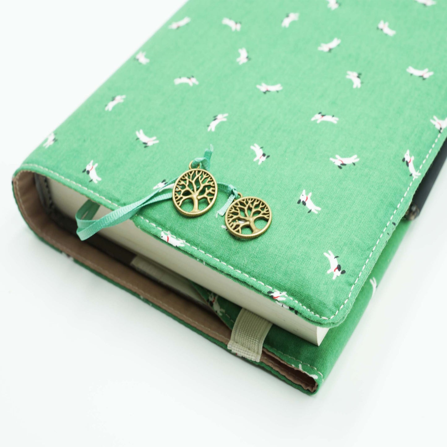 Happy Dog Fabric Book Cover
