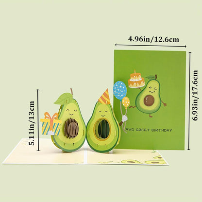 Avocado Birthday Cake Pop Up Card