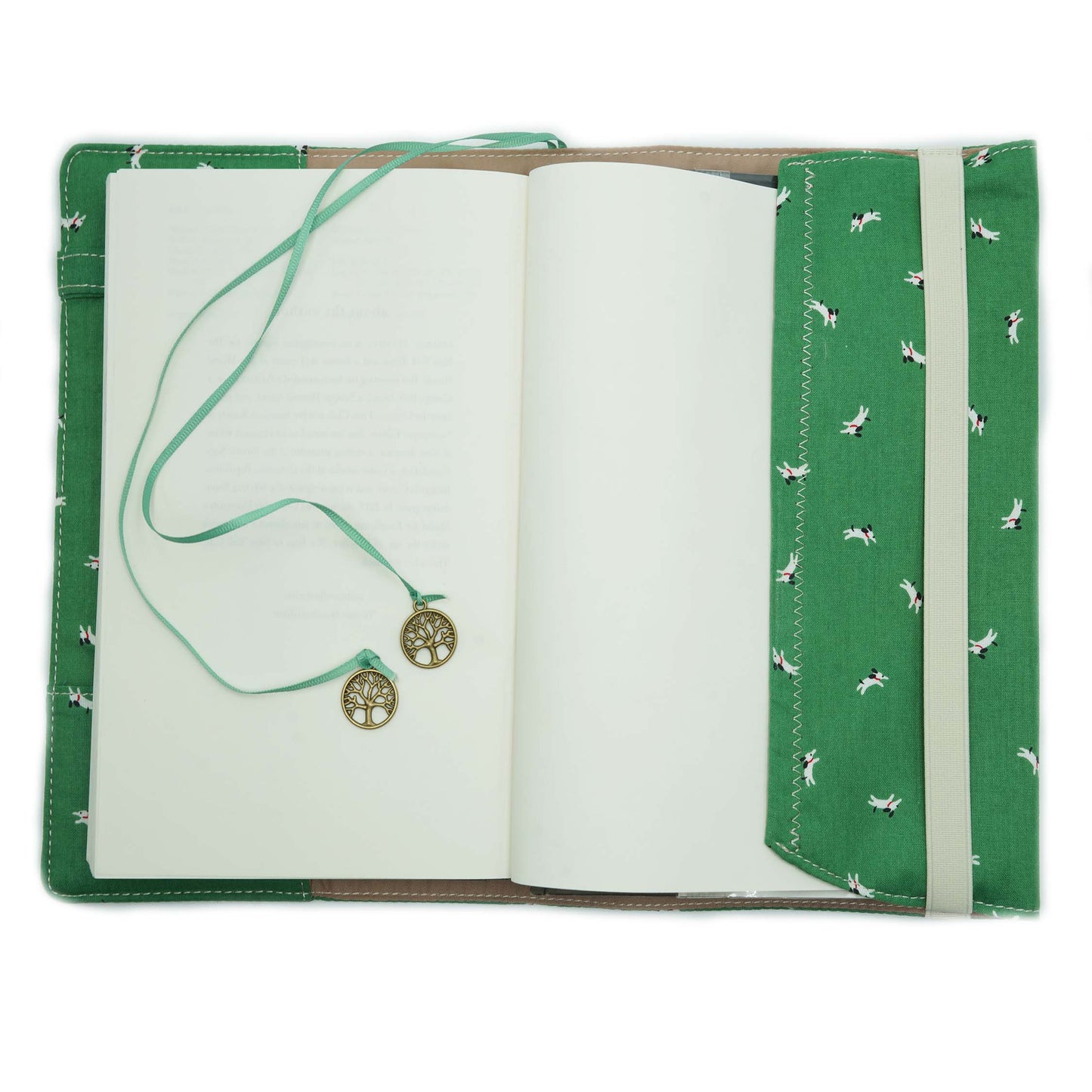 Happy Dog Fabric Book Cover