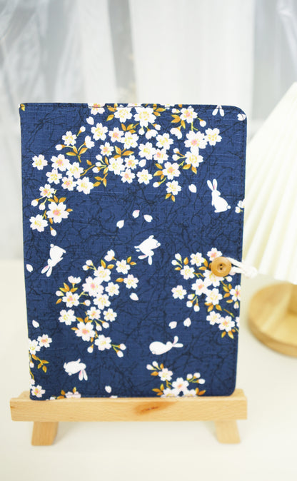 Bunny Under Cherry Blossoms, Blue Notebook, Bullet Journal