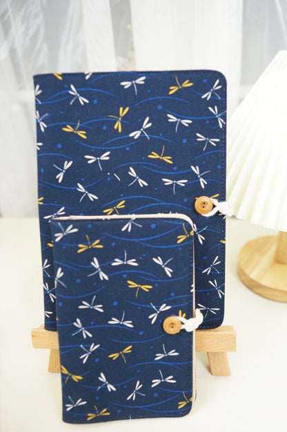 Dragonflies in Midnights Fabric Notebook, Bullet Journal