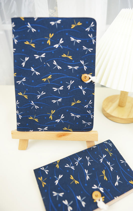 Dragonflies in Midnights Fabric Notebook, Bullet Journal