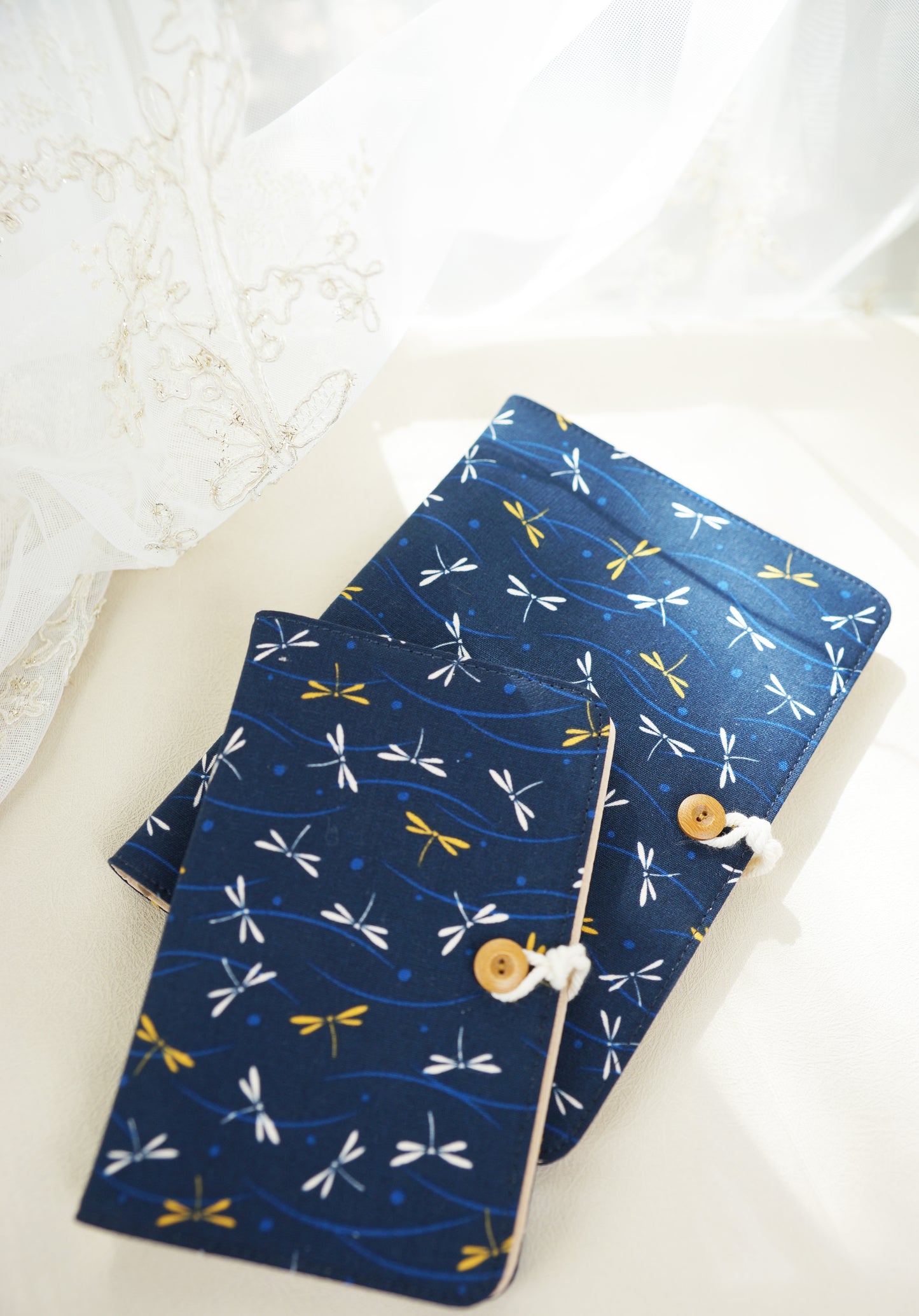 Dragonflies in Midnights Fabric Notebook, Bullet Journal