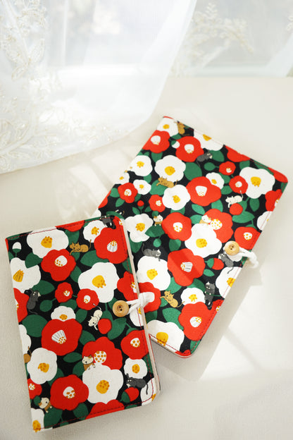Cats in Flowers Fabric Notebook, Bullet Journal