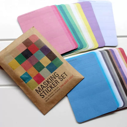 Masking Sticker Set, Solid Pattern, 27 Sheets