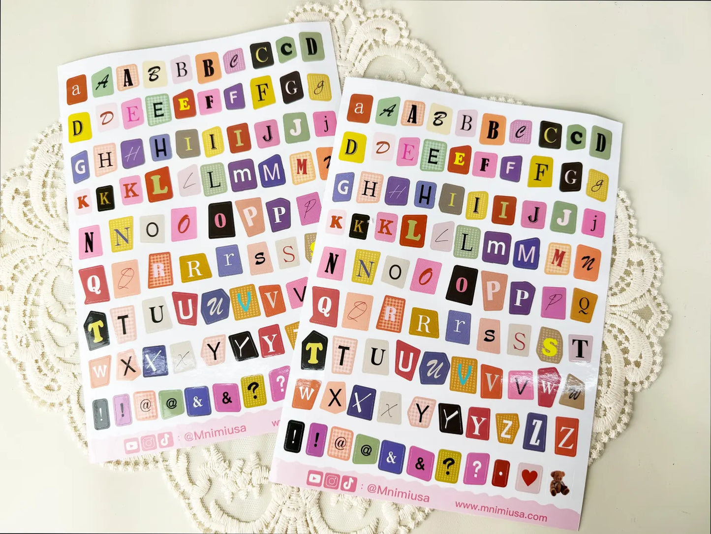 Magazine Cut Out Alphabet Sticker Sheet, FREE Shipping