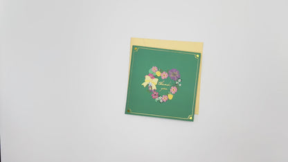 3D Flower Garland Thank You Pop Up Card