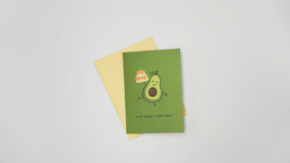 Avocado Birthday Cake Pop Up Card