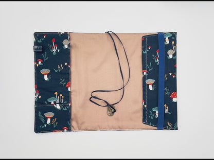 Mushroom Village Fabric Book Cover